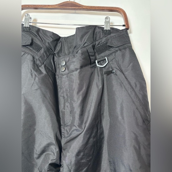 ARCTIC QUEST Insulated Black Snow Ski Pants Snap Button Waist Size Large - Picture 3 of 9
